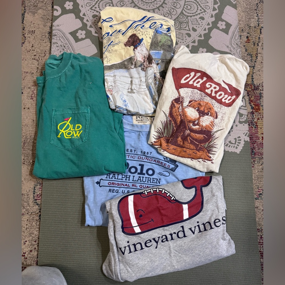 Old Row Boys' Green Pocket Tee with Logo